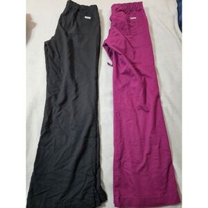 2 pairs Greys anatomy scrub pants womens sz S black burgundy